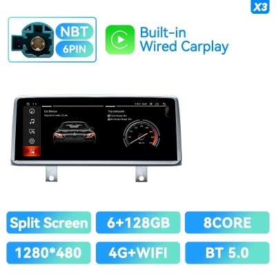 Radio BMW, 6GB, 128GB, X5, E70, X6, E71, 2007-2014, CCC, CIC, núcleo 8, auto GPS, 10,25 "tela IPS, DSP Ultimo Modelo!