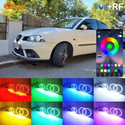 Angel Eyes LED  RGB Halo Rings Kit Para Seat ibiza 6l cordoba facelift 2006 2007 2008