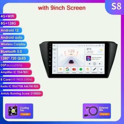 Radio Skoda Fabia 3 III, 2015, 2016, 2017, 2018, 2019, 4G, 9" Radio Skoda Fabia 3 III, 2015, 2016, 2017, 2018, 2019, 4G, 9"