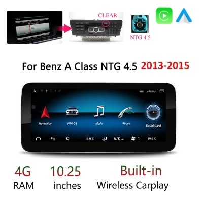 Radio  Mercedes benz a classe w176 gla/cla x156 c117 tela 10 Polgadas   multimídia ntg 4.5 5.0 NOVO MODELO 2024