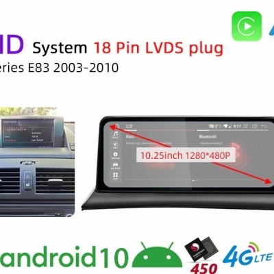 Radio BMW X3 E83 2003-2010 Navegação GPS Sem Fio Carplay RDS WIFI 4G QLED Radio BMW X3 E83 2003-2010 Navegação GPS Sem Fio Carplay RDS WIFI 4G QLED