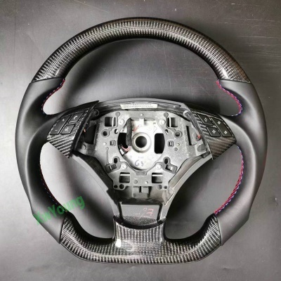 Volante BMW E60 E61 5 Series 2003-2010 De Fibra De Carbono com Couro