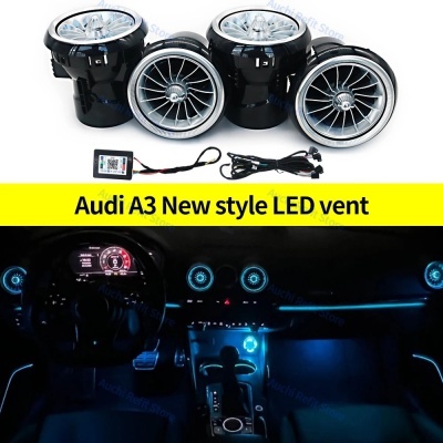 Grelhas Ventilação RGB Audi A3 8V 8Y 8P 2004-2020 Cob Controlo Por APP Andoid ou IOS NOVIDADE!!