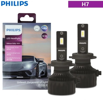 Lâmpadas LED O Philips Ultinon Rally PREMIUM Qualidade  Kit 2 Unidades H4, H7, H11, HB3, HB4