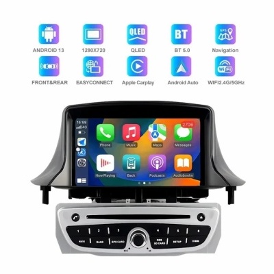 Radio Renault Megane 3 fluence samsung sm3 2008 - 2014  Multimídia Navegação GPS Sem Fio Carplay RDS WIFI 4G QLED