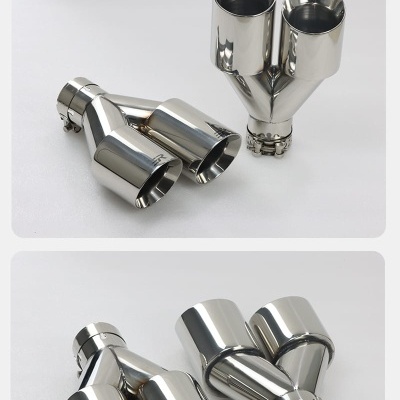 Ponteiras Escape INOX Dupla Saida Corte Inclinado