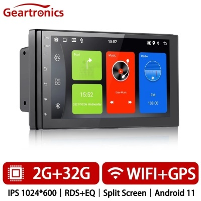 Leitor de Vídeo Multimídia Automóvel, Android 13, 2 Din, Rádio, Carplay, Automático, Universal, 7 Polegada, Navegação