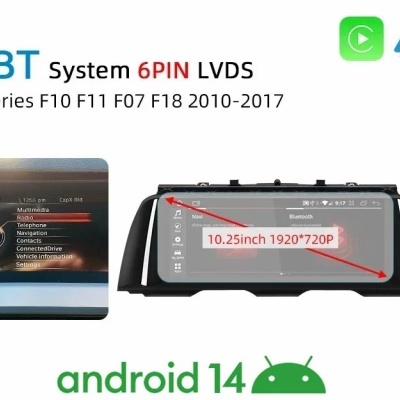 Rádio BMW  F10 F11 2010-2017 Navegação GPS Sem Fio Carplay RDS WIFI 4G QLED