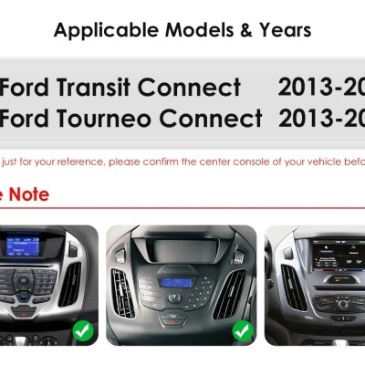 Radio Ford Transit Connect 2013-2018  Navegação GPS Sem Fio Carplay RDS WIFI 4G QLED