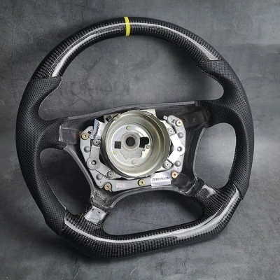 Volante de Fibra de Carbono com Couro, Mercedes-Benz W124, W210, W208, W140, R129
