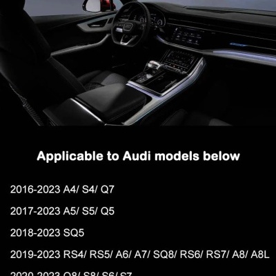 Capa, LED Cristal, Indução por Toque, Luminoso, Colorido,  Decorativo, Audi A4, A6, Q5, Q7, A8, Q8, A5, RS