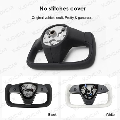 Volante  Tesla manivela modelo y 3, modelo x   2017-2024 de aquecimento de couro personalizado