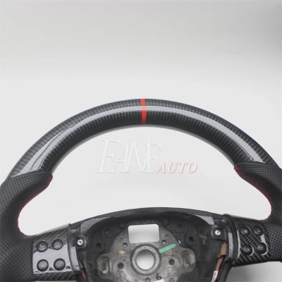 Volante VW Volkswagen 2003-2009 Polo, Jetta Mk5, Golf 5, GTI, R32, EOS, Passat B6, Bora, Caddy com Couro e Fibra de Carbono