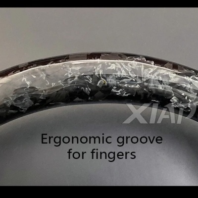 Volante VW Golf 7, MK7, Mk7.5, GTI, Scirocco, Polo, GTS, Linha R, 2014-2017 Estilo de corrida  Competição de fibra de carbono personalizado, LED RPM,