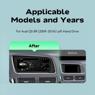 Radio Audi Q5 2009-2016, Android 13, 8.8 Polegada Tela IPS, BT, GPS, 8 Core, Navi, Multimídia, WiFi, 4G SIM, 128GB 2024