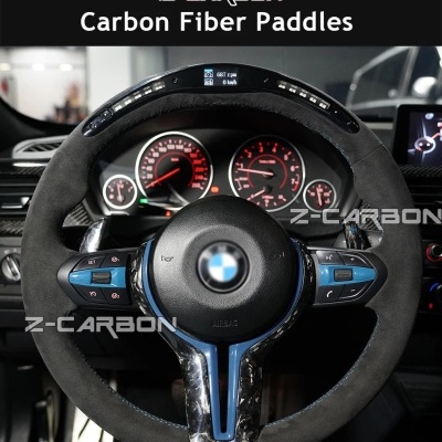 Volante  BMW f20 f22 f30 f35 f32 f01 f02 f10 f18 m2 m3 m4 m5 Fibra de Carbono Com Mostrador modelo atualização 2024