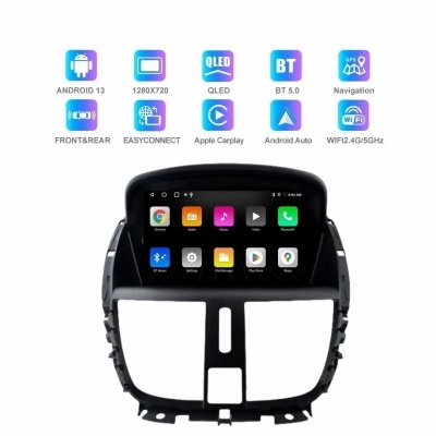 Radio Peugeot 207 207cc 2006 - 2015 Multimídia Navegação GPS Sem Fio Carplay RDS WIFI 4G QLED