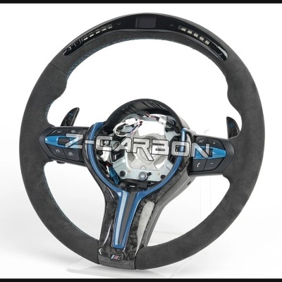 Volante  BMW f20 f22 f30 f35 f32 f01 f02 f10 f18 m2 m3 m4 m5 Fibra de Carbono Com Mostrador modelo atualização 2024