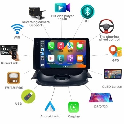 Radio Citroen c2 2006-2013   Multimídia Navegação GPS Sem Fio Carplay RDS WIFI 4G QLED