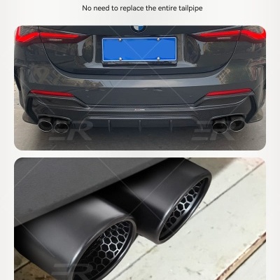 Ponteiras Escape Dupla Saida FULL INOX.  Acabamento  Preto Mate