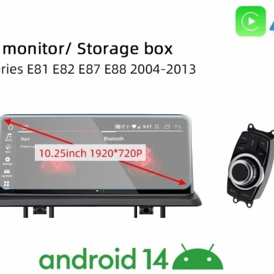 Radio BMW Série 1 E81 E82 E87 E88 2004-2013 Navegação GPS Sem Fio Carplay RDS WIFI 4G QLED