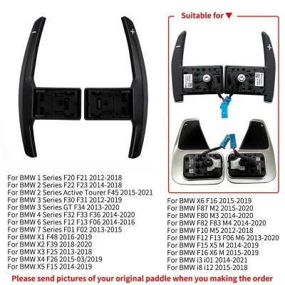 Extensão de  Patilhas Volante BMW M3, M4, M5, F10, F20, F30, F80, F48, F45, F02, i01, i12 , Paddle Shifter