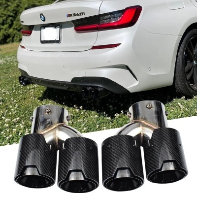 Ponteiras BMW 2021 2022 2023 G23 M440i G20 G21 M340i G42 M240i Preto 4 Saída De Fibra De Carbono