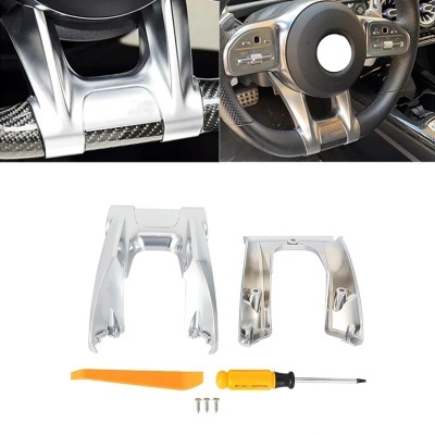 Guarnição Tampa Volante , Mercedes Benz AMG Esporte 2019 + C E Classe W205 W213 Uma Classe W177 B Classe W247 CLA GLB