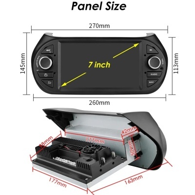 Radio Fiat Fiorino, Citroen Nemo, Peugeot Bipper, GPS Carplay, 4G RDS, 7 ", 7862 AI, 2Din