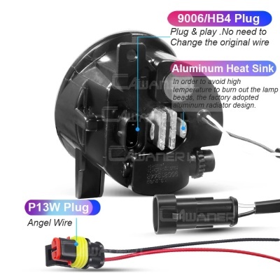 Farois Nevoeiro LED  Angel Eye Volkswagen,VW Golf, Jetta 6, Tiguan 5N, Touran Beetle, EOS, Caddy