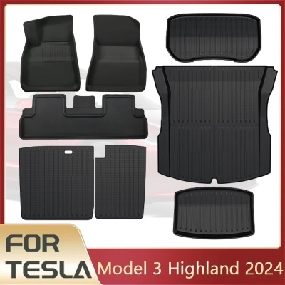 Tapetes impermeáveis Tesla Modelo 3 2024 Qualidade Premium!