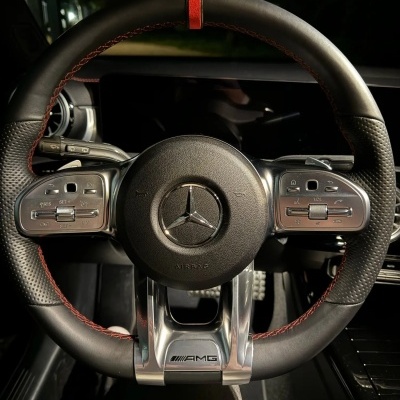 Guarnição Tampa Volante , Mercedes Benz AMG Esporte 2019 + C E Classe W205 W213 Uma Classe W177 B Classe W247 CLA GLB