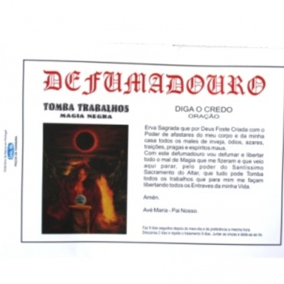 DEFUMADOURO TOMBA TRABALHOS - MAGIA NEGRA