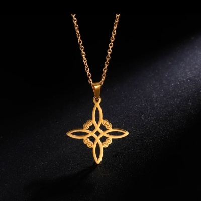 COLAR NÓ DE BRUXA DOURADO