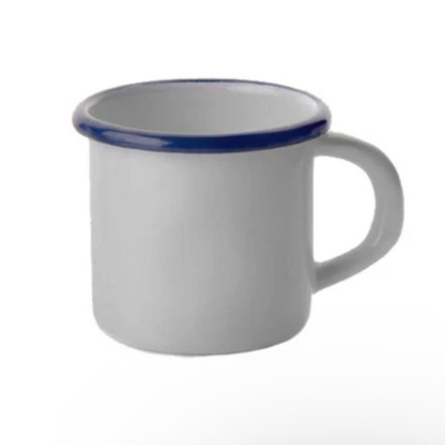 Caneca de Ágata Branca com fio Azul