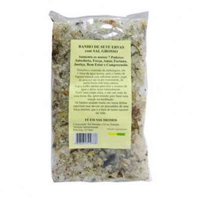 Banho de Sete Ervas com sal Grosso