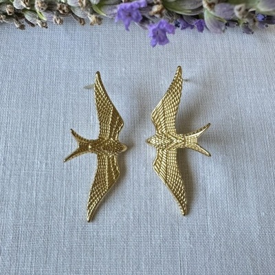 Brincos "Andorinhas Douradas"