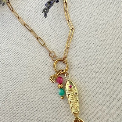 Colar "Sardinha Dourada"