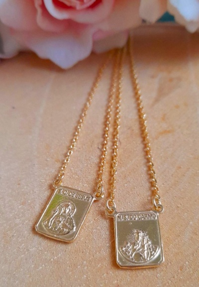 Escapulário  Prata 925   c/ Banho de Ouro Ref. 918291