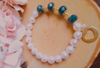 Pulseira de pérolas de aquacultura - Prata 925 c/ Banho ouro Ref. 90703