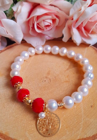 Pulseira de pérolas de aquacultura - Prata 925 c/ Banho ouro Ref. 90700