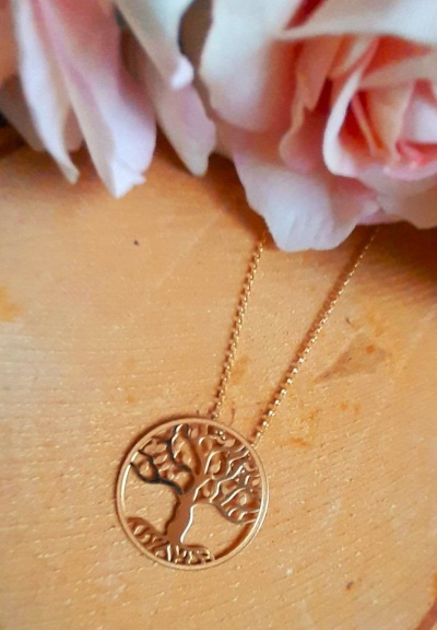 Colar Prata "Árvore da Vida"  925 c/ Banho de Ouro   Ref. 90929