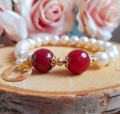 Pulseira de pérolas de aquacultura - Prata 925 c/ Banho ouro Ref. 90501