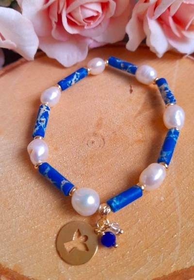 Pulseira de pérolas de aquacultura- Prata 925 c/ Banho ouro Ref. 90701