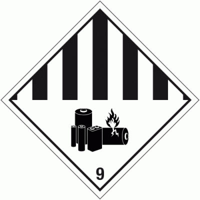 Etiqueta  de Mercadoria ADR e IMO - classe 9 Lítio