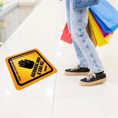 Sinalética para Pavimento (redonda) COVID19