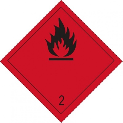 Etiqueta  de Mercadoria ADR e IMO - classe 2.1