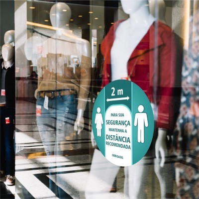 Sinalética para Montras (redonda) COVID19