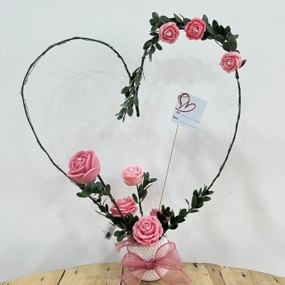 Coração c/ base em gesso