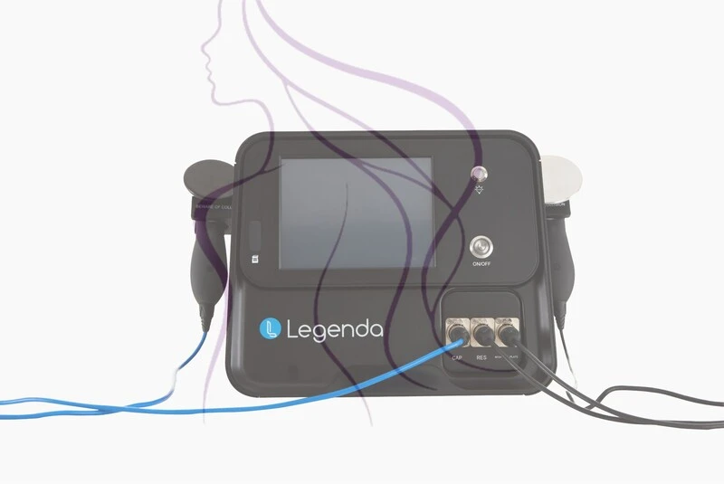 Equipamento TECAR 448 kHz Legenda Equipamento TECAR 448 kHz Legenda ADSS, vista frontal